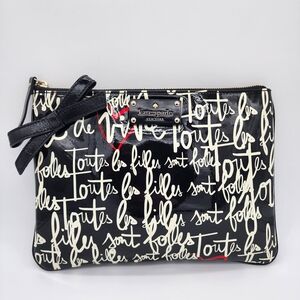Kate Spade Garance Dore Georgie Patent Leather Graphic Zip Clutch Pouch